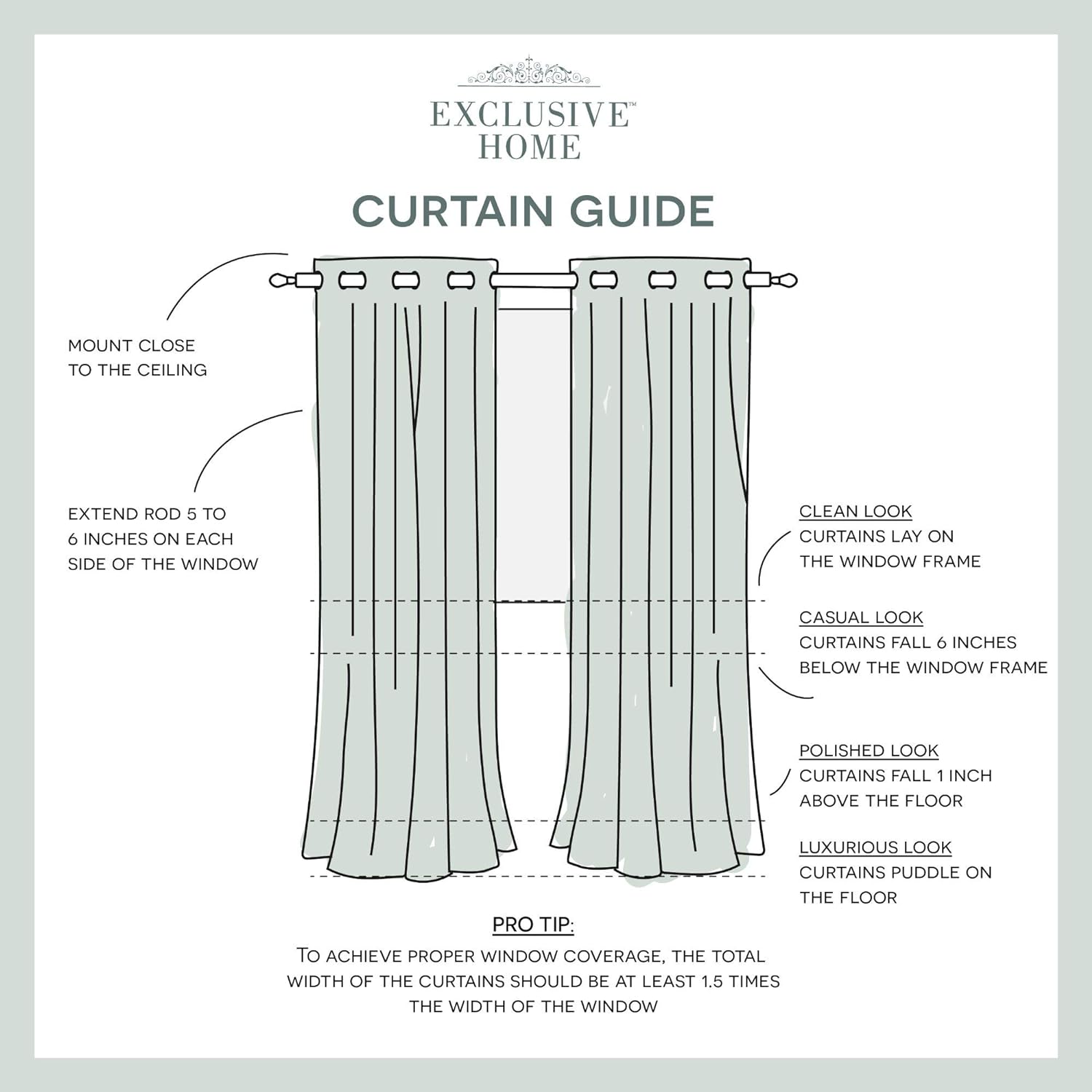 TOWN & COUNTRY LUXE Talia Double Layer Indoor Curtains, Sheer and Room Darkening Blackout, Grommet Top, Energy Efficient, 2-Pack Set…