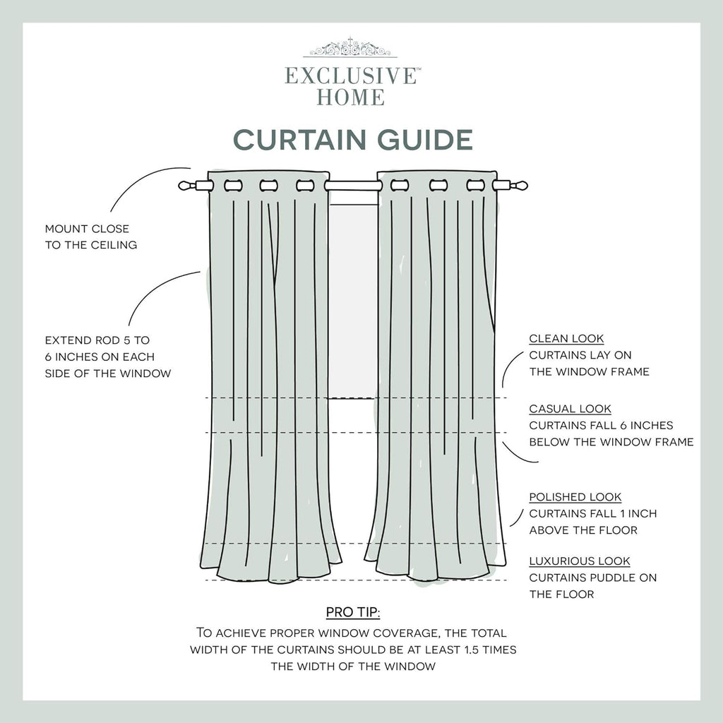 TOWN & COUNTRY LUXE Talia Double Layer Indoor Curtains, Sheer and Room Darkening Blackout, Grommet Top, Energy Efficient, 2-Pack Set…
