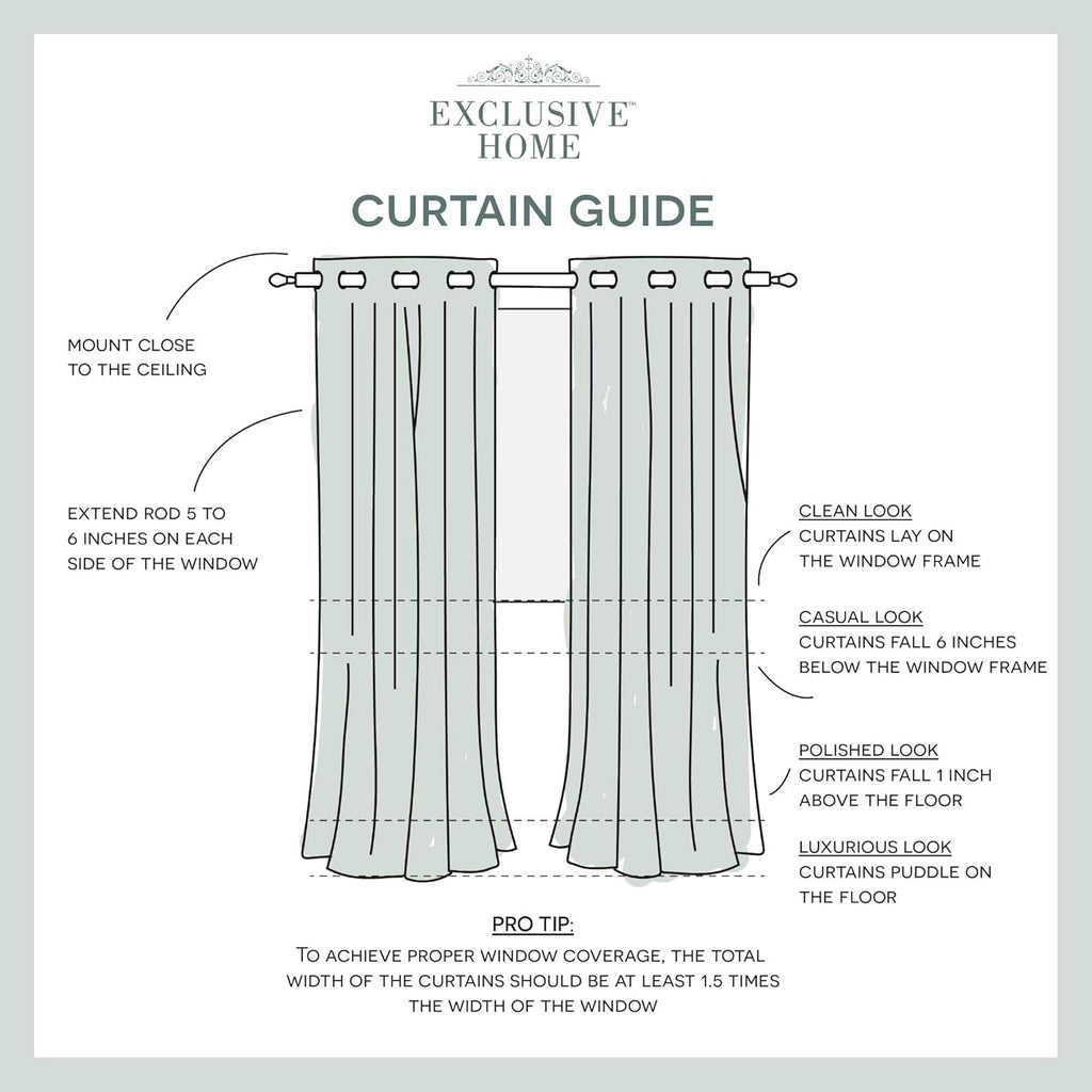 TOWN & COUNTRY LUXE Talia Double Layer Indoor Curtains, Sheer and Room Darkening Blackout, Grommet Top, Energy Efficient, 2-Pack Set…