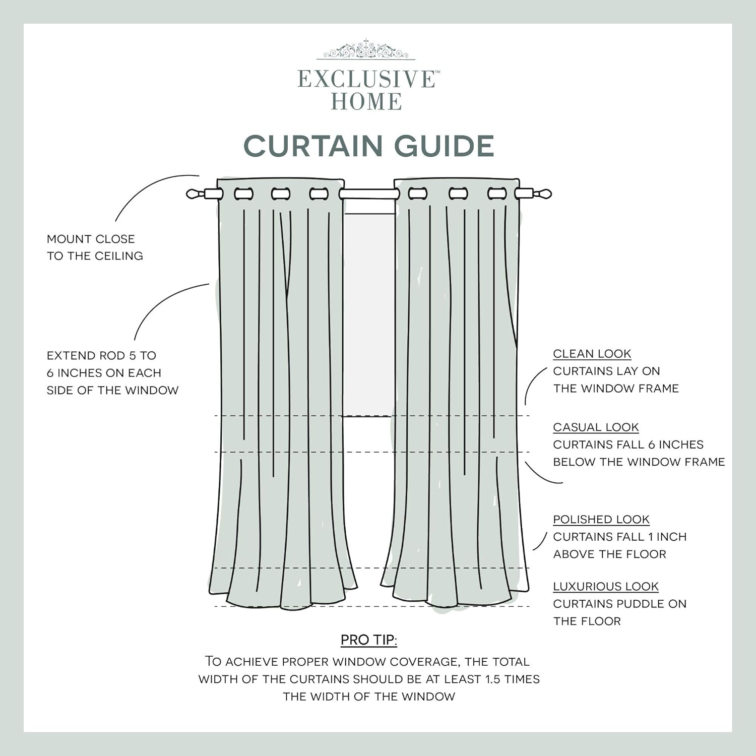 TOWN & COUNTRY LUXE Talia Double Layer Indoor Curtains, Sheer and Room Darkening Blackout, Grommet Top, Energy Efficient, 2-Pack Set…