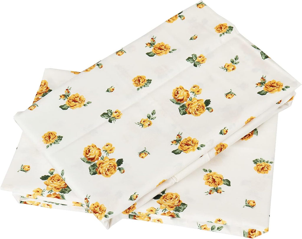 Wbycotbed 2-Piece Cotton Pillowcase Set Queen Size, Floral Printed Hotel Quality Pillow Protectors 20" x 30" 20 Inch Cotton