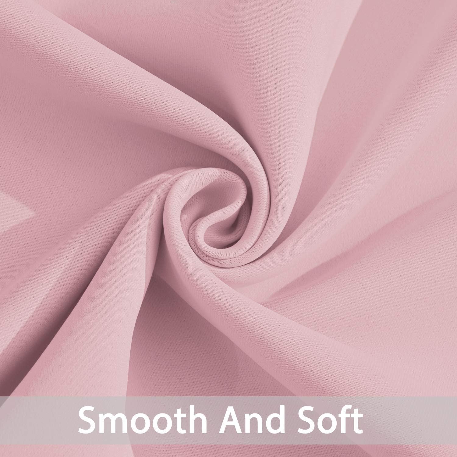 Yakamok Blackout Curtains Room Darkening Thermal Insulated Window Panels, Solid Grommet Top Drapes for Bedroom(52x63 Inch, Pink, 2 Panels)