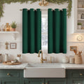 YoungsTex Emerald Green Blackout Curtains 40 Inches Length for Kitchen Window - Short Thermal Insulated Drapes with Grommet Room Darkening…