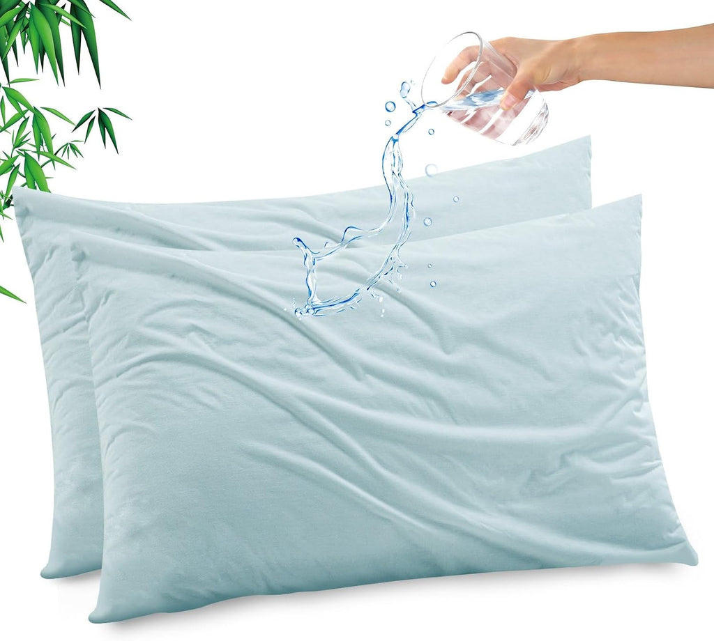 Gogreen Bamboo Rayon Waterproof Pillow Protector, Breathable Pillow Cover, Cooling Pillow Case Protector with Zipper, Super Soft Pillow Cas…