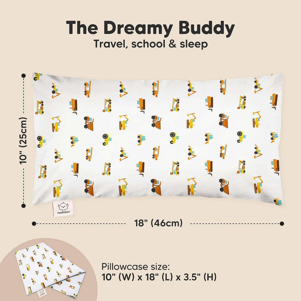 Toddler Pillow with Pillowcase - 10x18 My Little Dreamy Kids Travel Bed Pillows for Sleeping, Organic Cotton Small Pillowcase, Soft &…