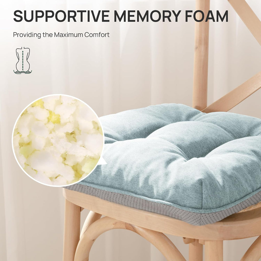 Love's cabin Memory Foam Chair Cushions Set of 4, 19"x19"x3.5" Indoor & Outdoor Seat Pads for Dining, Kitchen, Office, Patio Chairs…