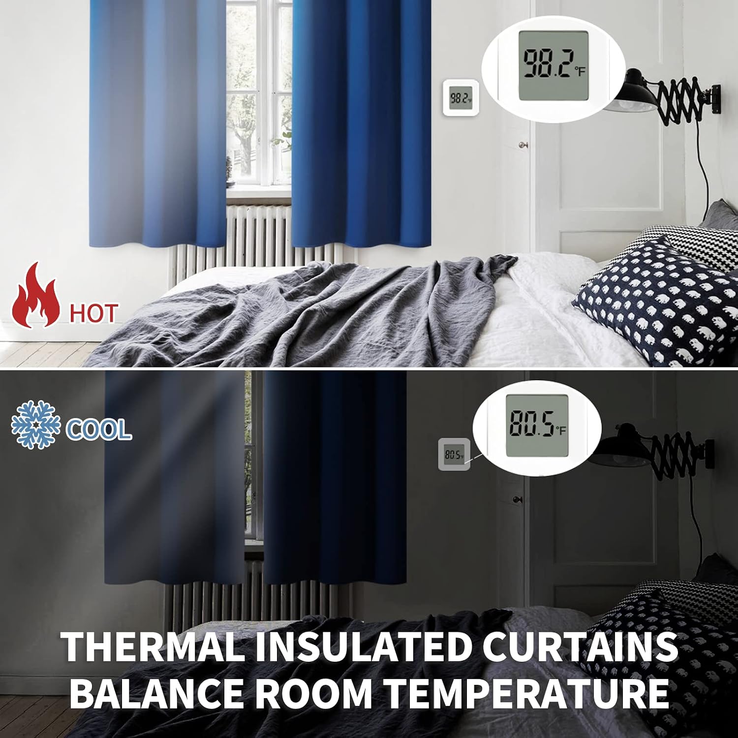 BGment Blackout Curtains for Bedroom - Grommet Thermal Insulated Room Darkening Curtains for Living Room, 52 x 72 Inch, 2 Panels, Royal Blu…