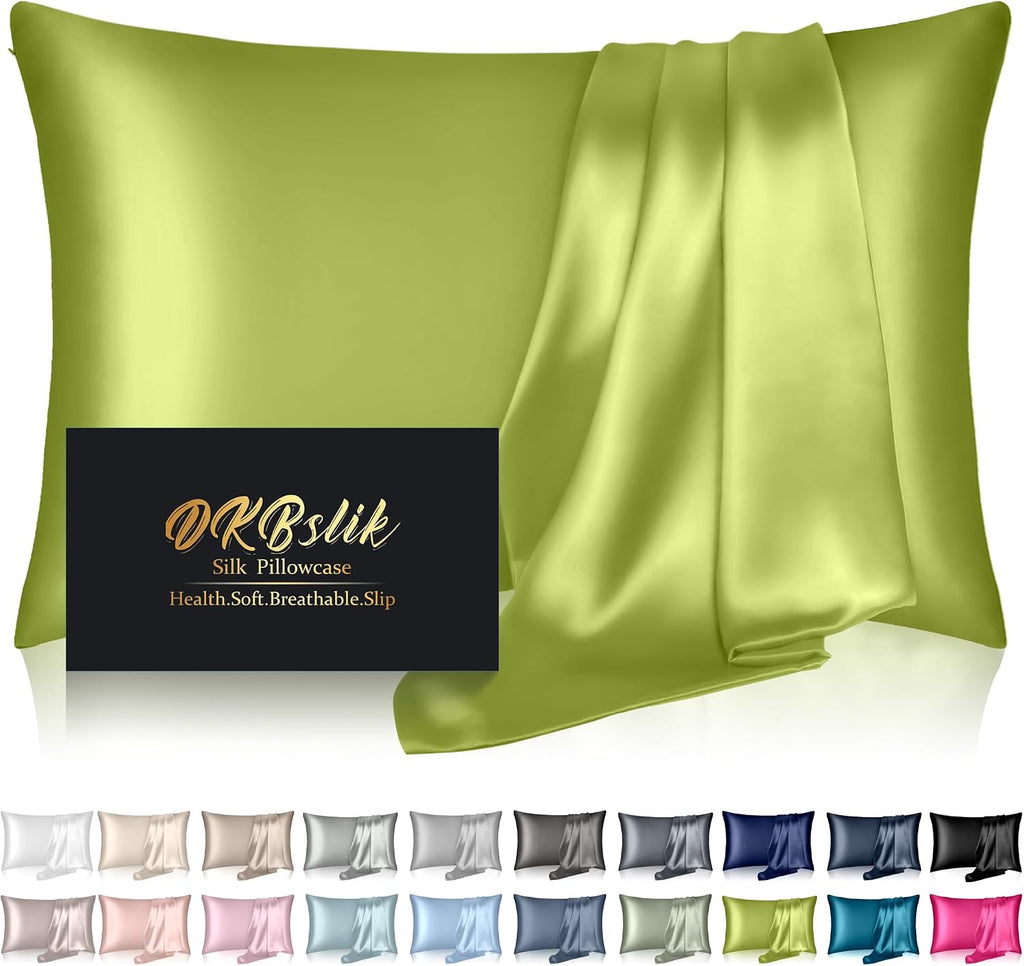 Home Mulberry Silk Pillow Cases Standard Size, Silk Pillowcase for Hair and Skin, Both Sides Natural Silk Satin Pillowcase for Sleeping Wom…