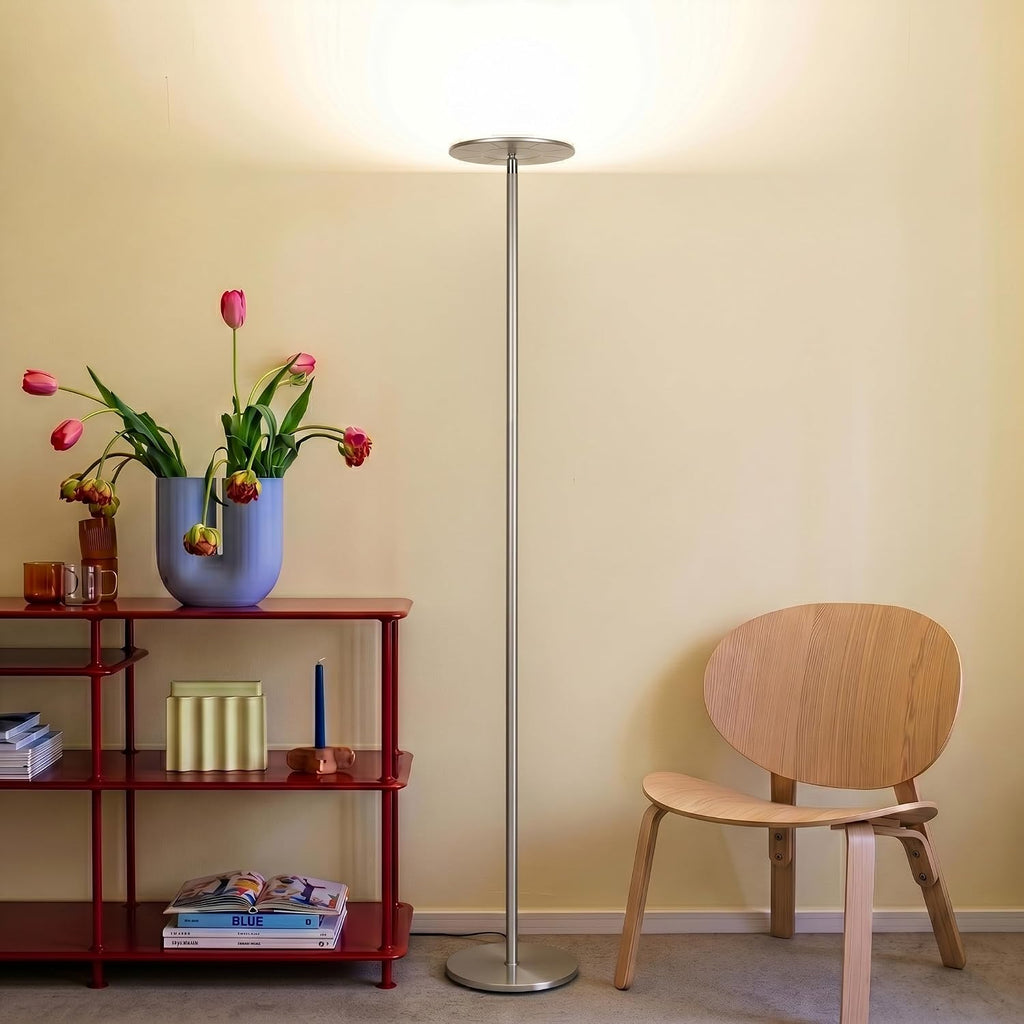 Brightech Sky LED Floor lamp, Torchiere Super Bright Floor Lamp for Living Room Decor & Office - Dimmable, Tall Standing Lamp with Warm Lig…