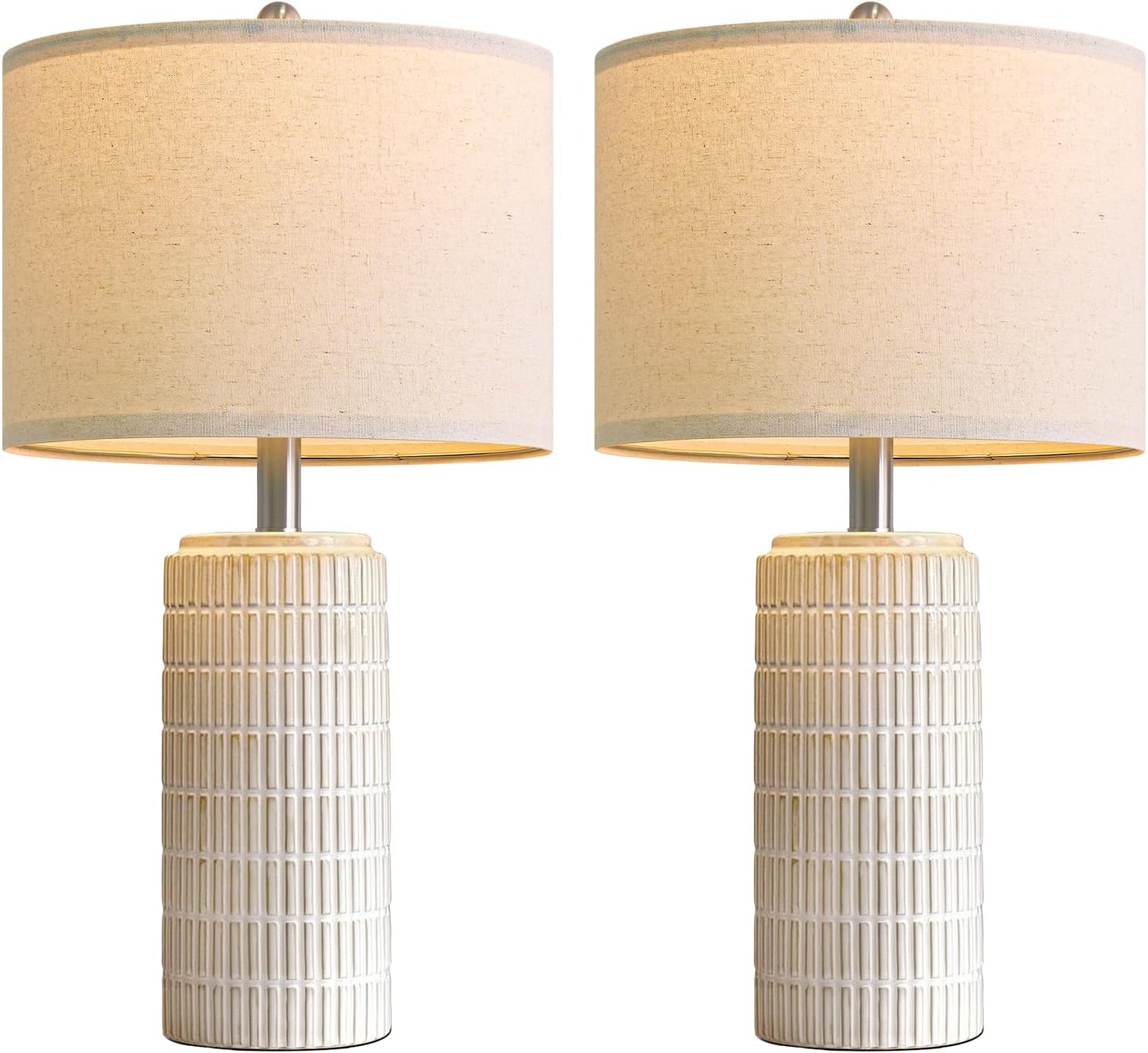 PoKat 23'' Dimmable Table Lamps with Remote for Living Room, Modern Stepless Adjustable Bedside Lamps Set of 2 for Bedroom, Nightstand…
