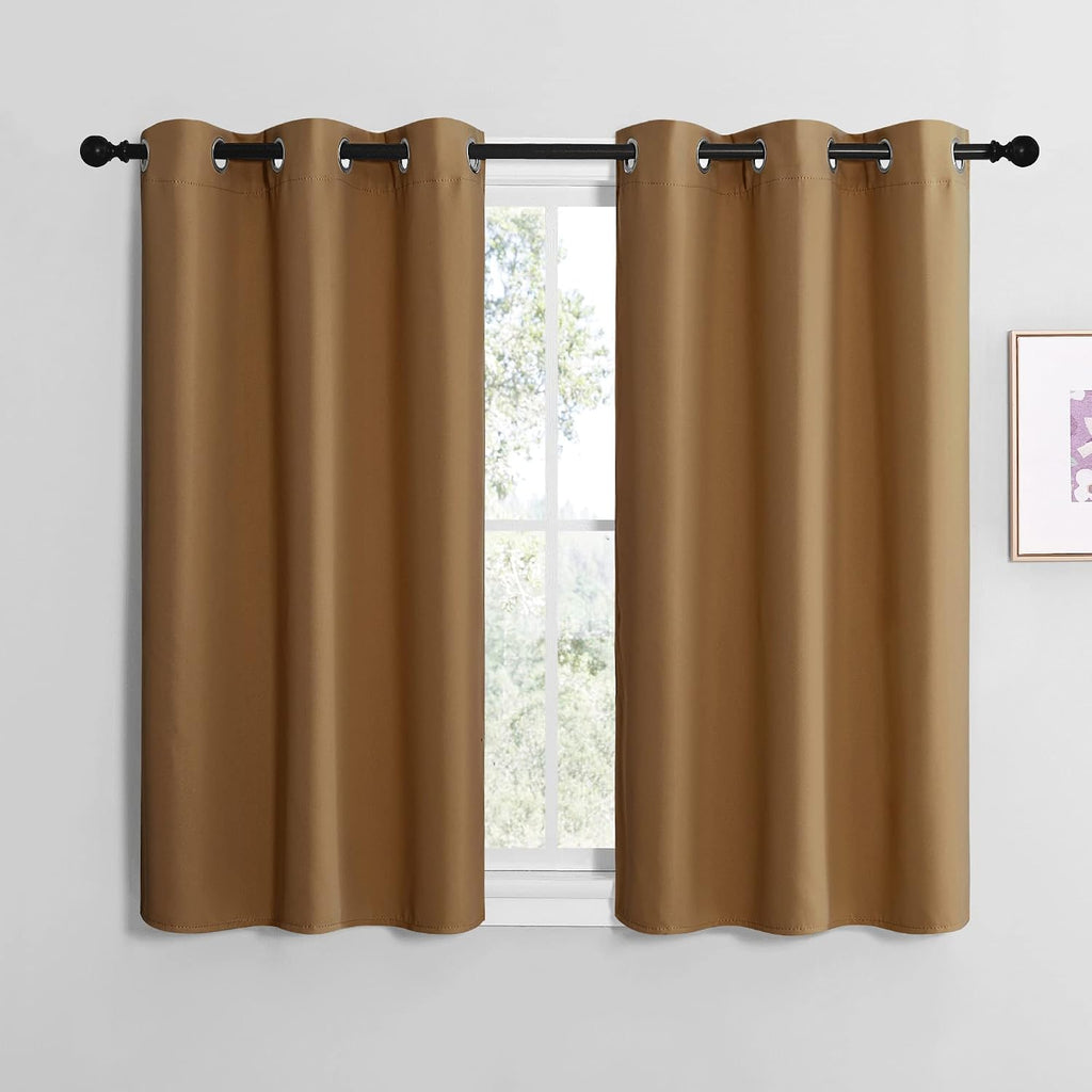 NICETOWN Sleek Blackout Curtains 40 inches Length for Small Windows, Noise Reducing and Block Draft Panels for Door Doorway Laundry…