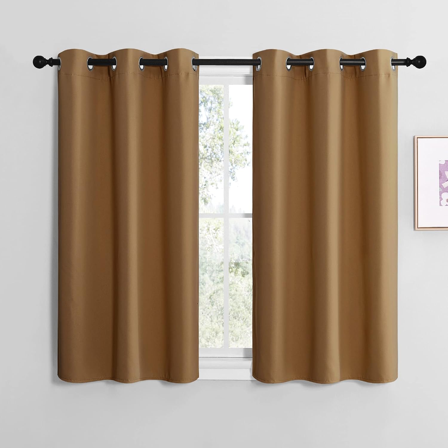 NICETOWN Sleek Blackout Curtains 40 inches Length for Small Windows, Noise Reducing and Block Draft Panels for Door Doorway Laundry…
