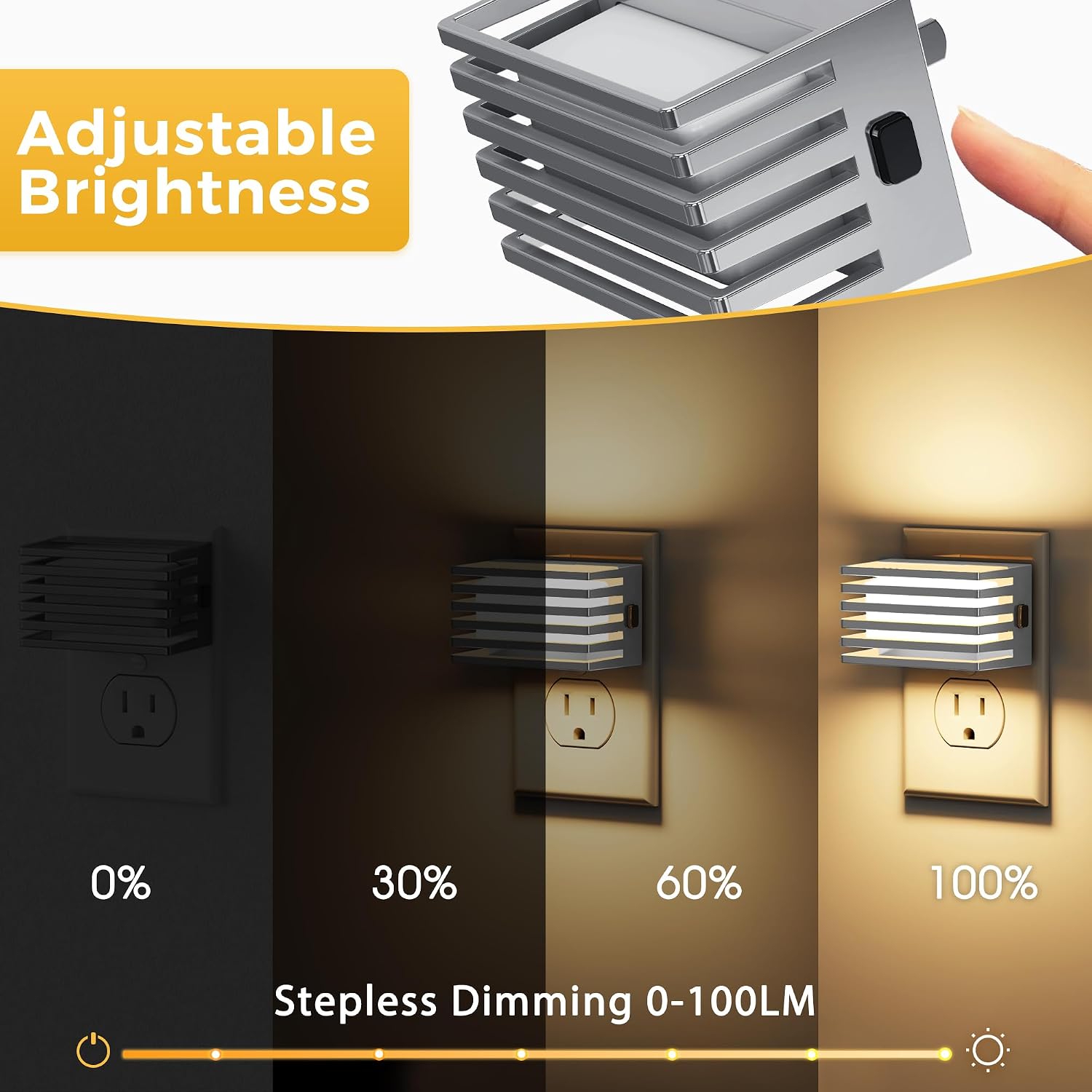 L LOHAS LED Night Lights Plug into Wall, 2 Pack Modern Night Light with Dusk to Dawn Sensor, Dimmable Plug in Night Light, Adjustable…