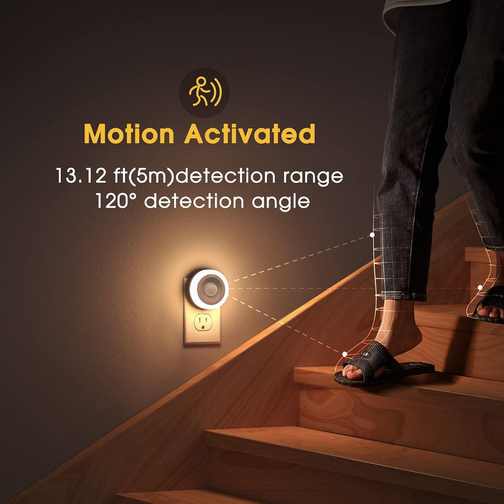 Briignite Motion Sensor Night Light, Night Lights Plug into Wall, Auto On/Off Motion Activation Nightlight, Energy-Saving 0.6W LED, Warm…