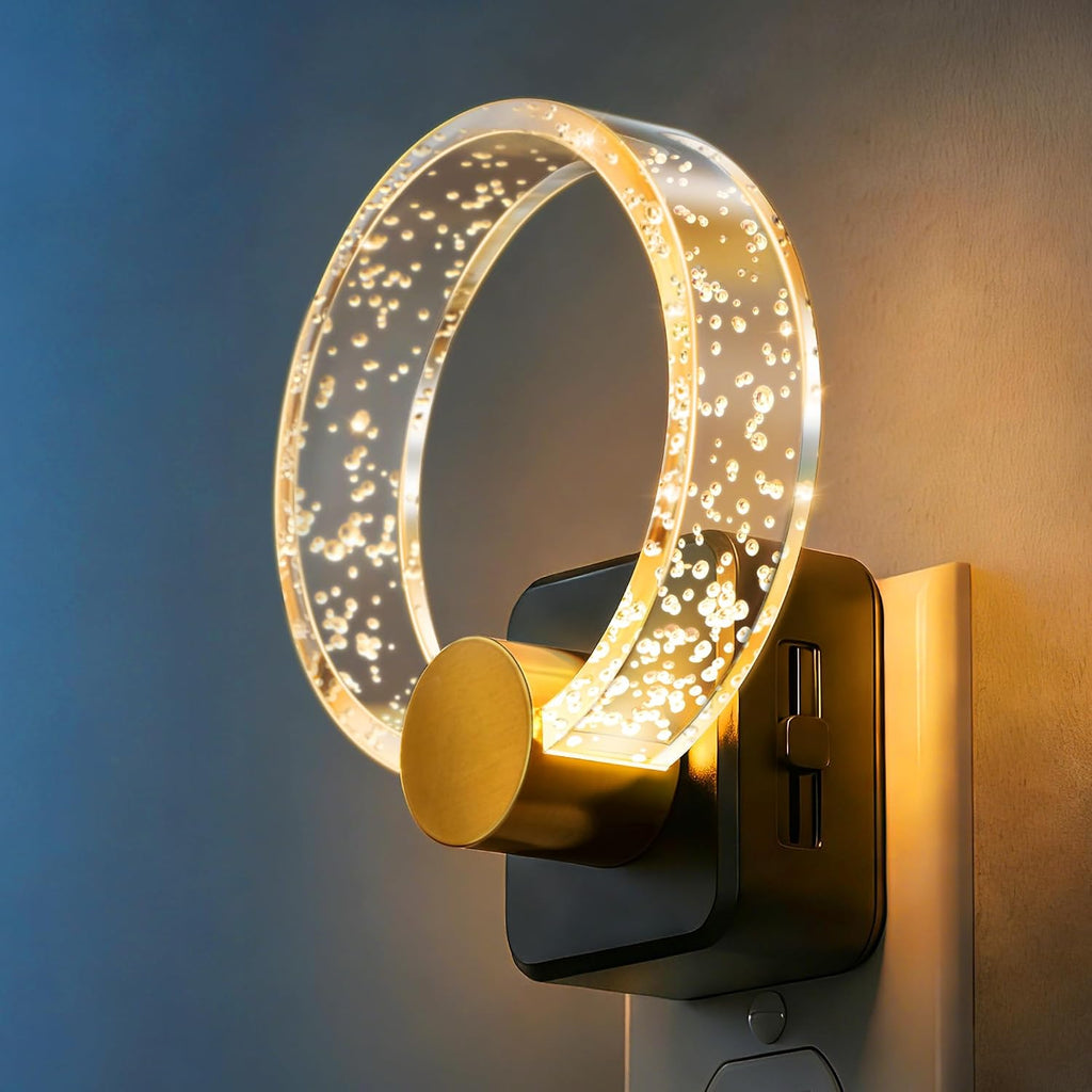 DORESshop LED Night Light, Decorative Night Light Plug Into Wall with Dusk-to-Dawn Sensor, Dimmable Nightlights, Adjustable Brightness…