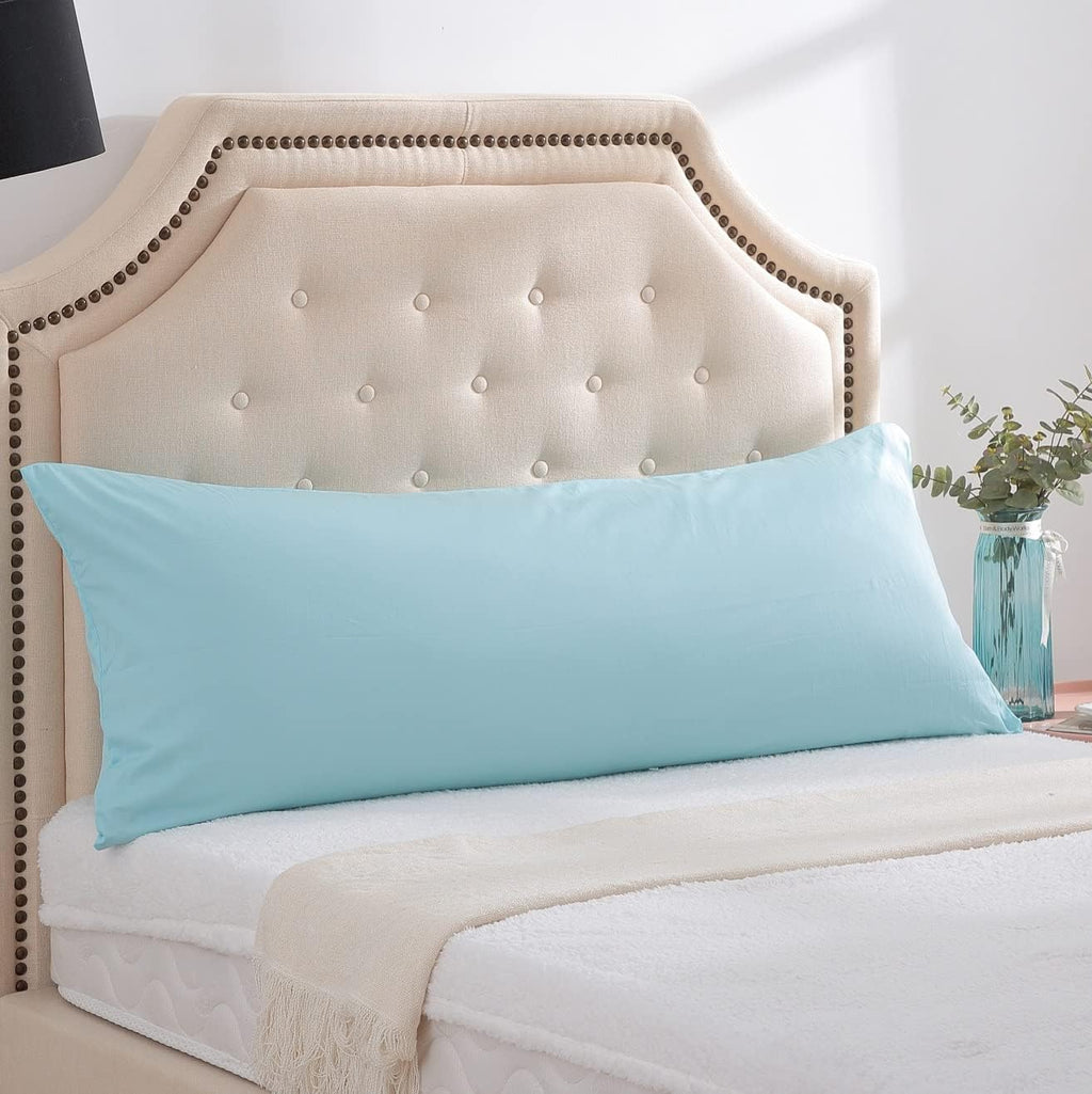 Evolive 300 Thread Count 100% Cotton Body Pillow Cover, 21" x 54", Soft Breathable Replacement Pillow Case with Hidden Zipper Closure (Ligh…