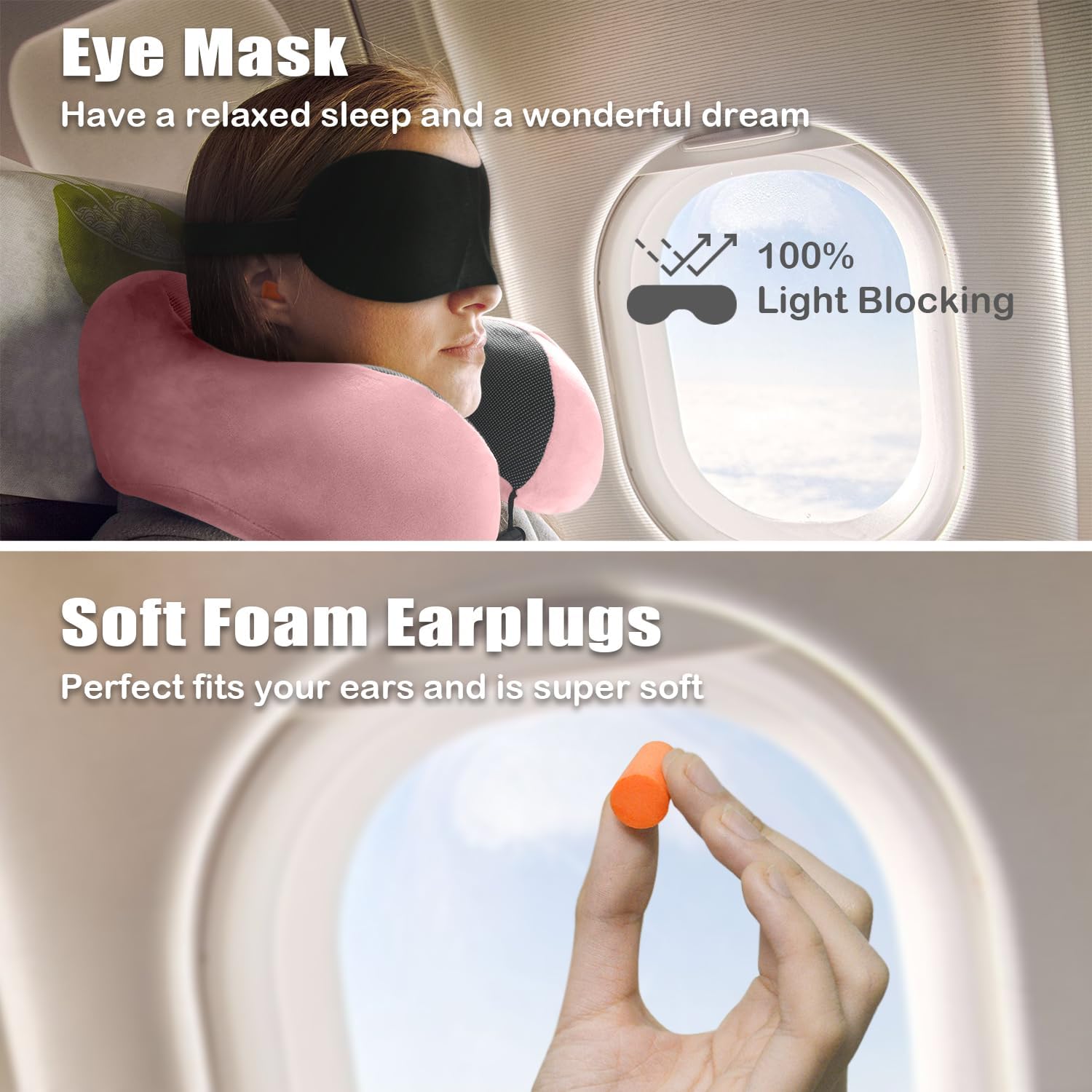 Elvodosia Travel Pillow, Memory Foam Neck Pillow for Traveling, U Shape Neck Pillow Airplane Portable Flight Pillow Travel Kit with…