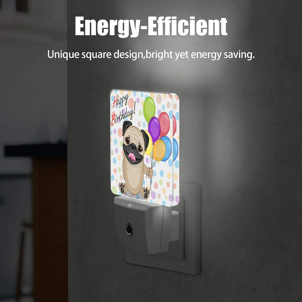 Cute Dog Night Light, Colorful Balloons Night Lights Plug into Wall Decor for Bedroom, Bathroom, Hallway, Kitchen, Dusk to Dawn Sensor…
