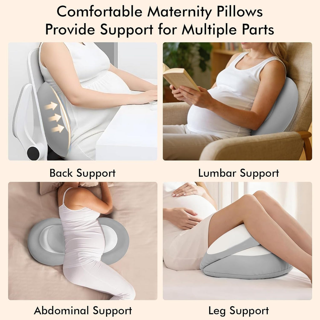 Pregnancy Pillows for Sleeping, Memory Foam W Shaped Maternity Pillow for Pregnant Women, Adjustable Travel Pregnancy Wedge Pillow with…