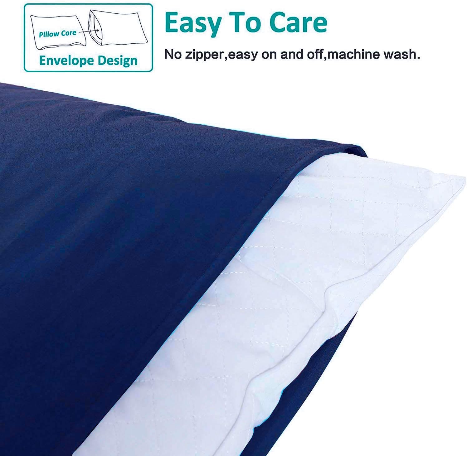 Ntbay Standard Pillowcase Set - 2 Pack Brushed Microfiber 20x26 Pillowcases - Soft, Wrinkle-Free, Fade-Resistant, Stain-Resistant, Navy Blu…