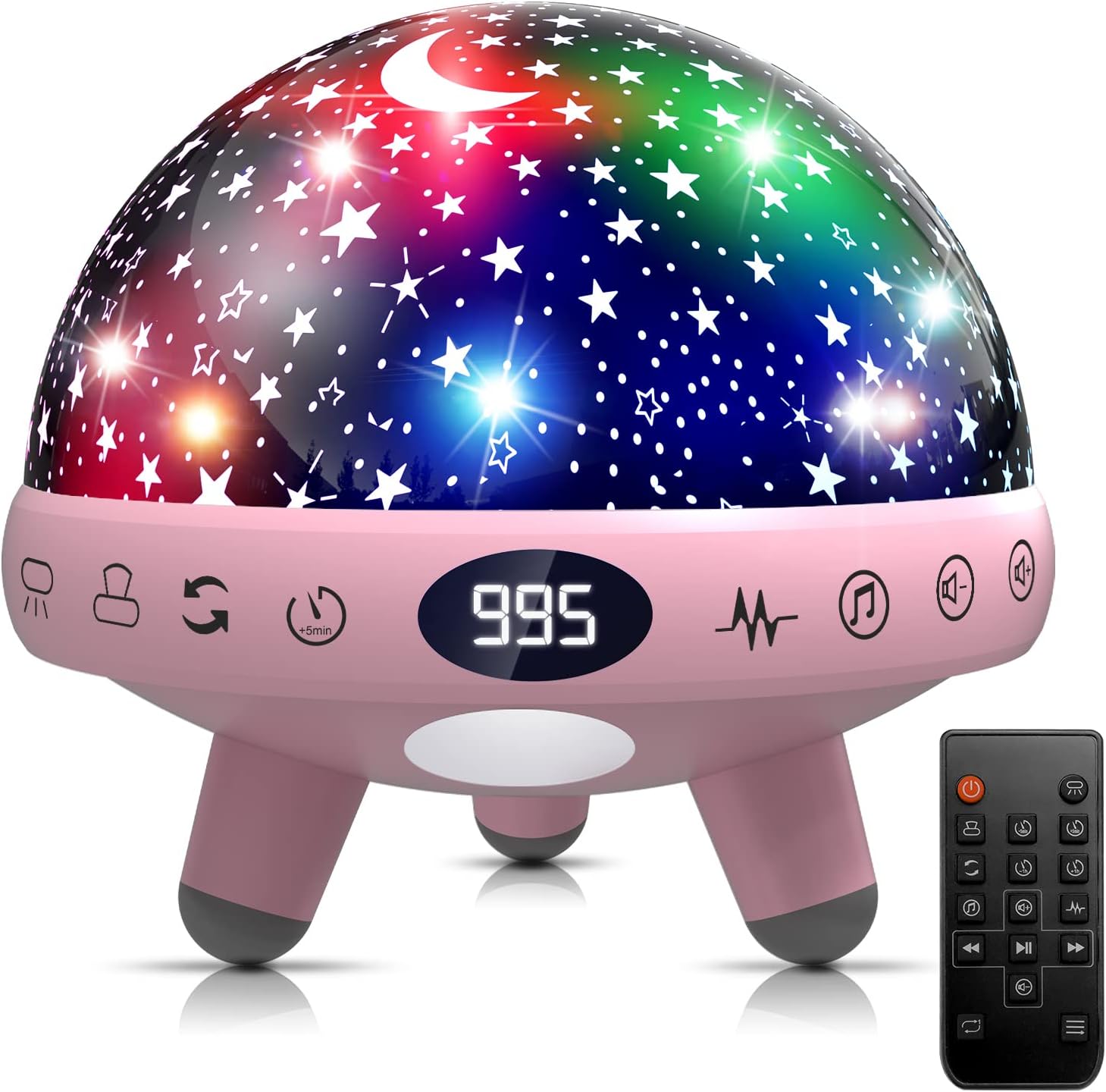 Yachance Baby Night Light Star Projector Night Light projector for Kids Room with Sound Machine White Noise Machine for Sleeping Soother Nu…