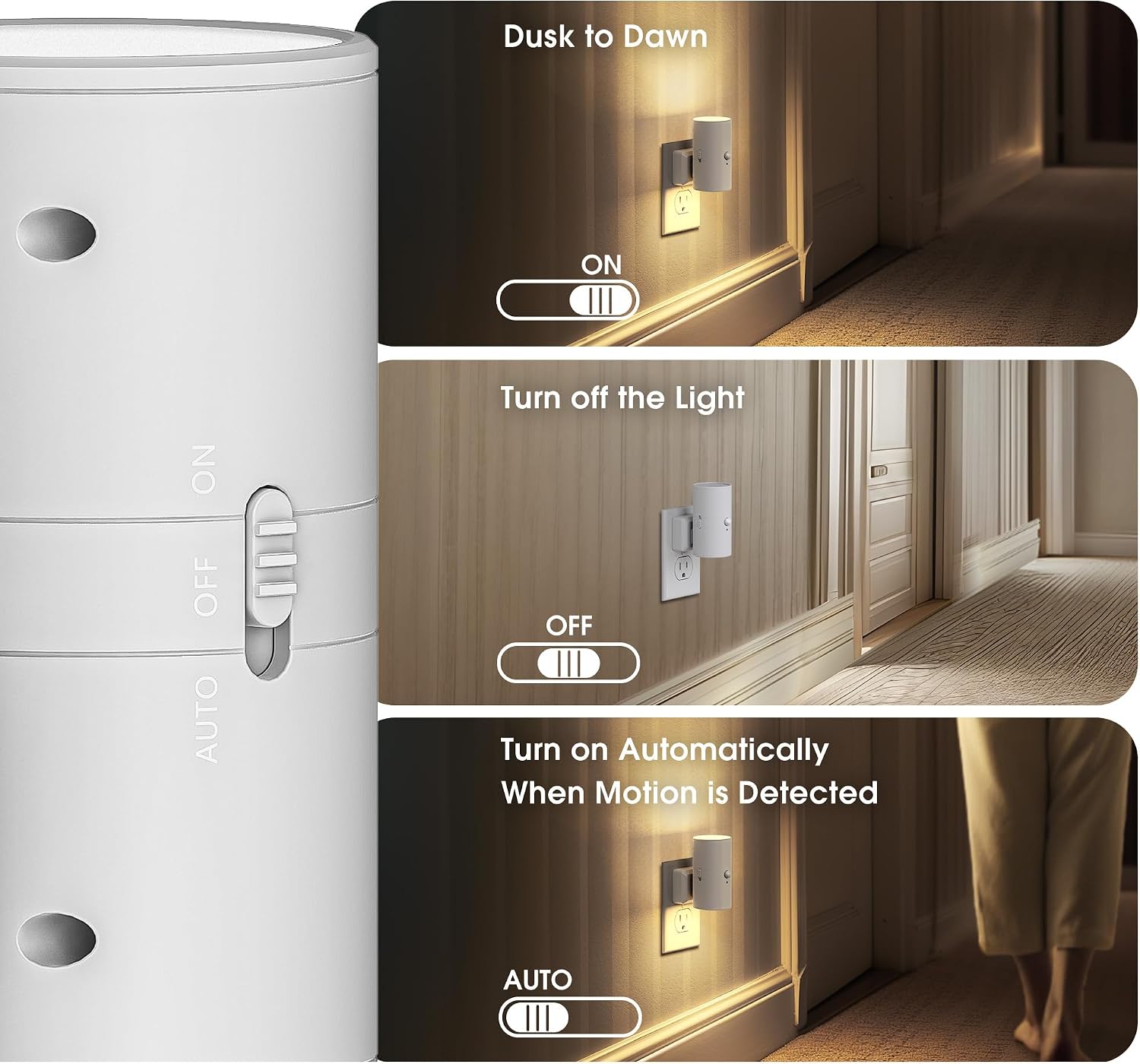 WelcometoBriigniteenjoyyourtimehere Briignite Motion Sensor Night Light, Motion Activated Plug in Night Lights, 0-100LM Dimmable Soft White…