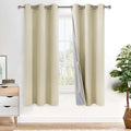 Xwzo 100% Blackout Curtains - Heat and Full Light Blocking Drapes with Black Liner for Bedroom/Laundry Room, Grommet Top Window Panels with…