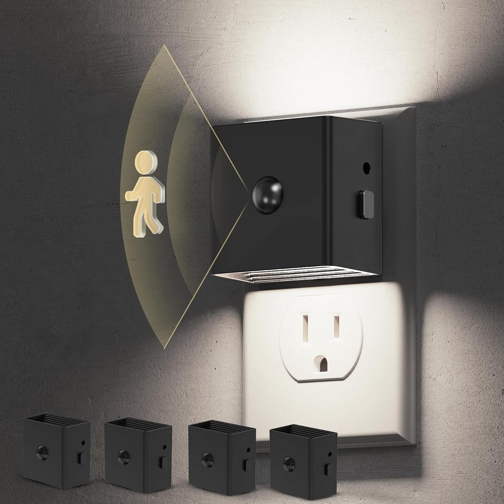 L LOHAS LED Motion Sensor Night Light, [4-Pack] Motion Activated Night Light, Motion Sensor and Dusk to Dawn Sensor, Brightness…