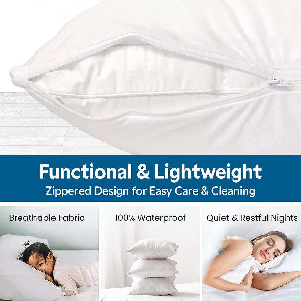 Guardmax Waterproof Pillow Protector White Toddler Size - Zippered Bed Bug Pillow Protector 1 Pack - Hypoallergenic Pillow Case Cover…