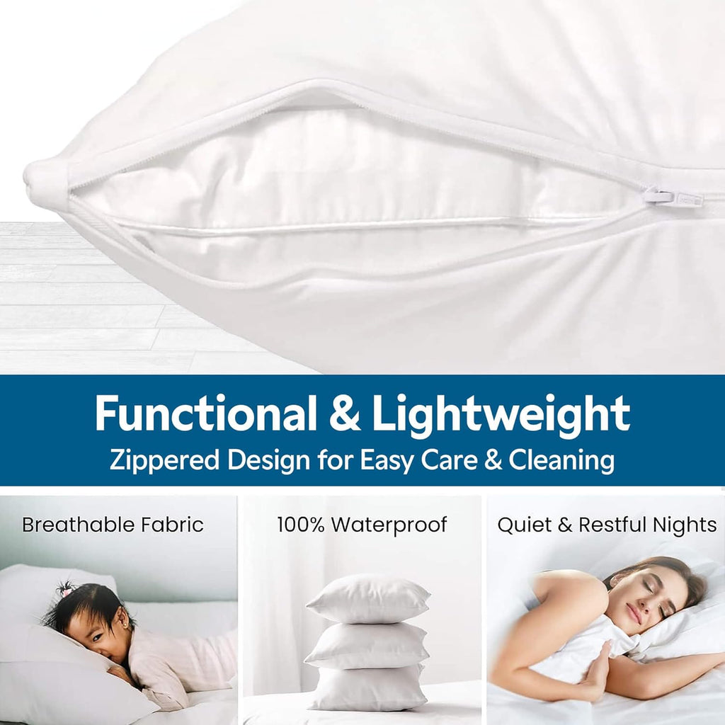 Guardmax Jersey Knitted Pillow Protector with Zipper King Size - 8 Pack - 100% Waterproof, Bed Bug Proof, Dust Mite Proof, & Hypoallergenic…