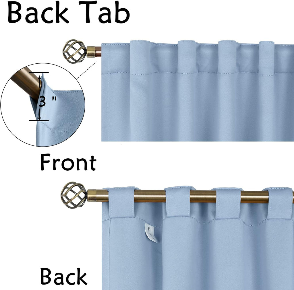 BGment Rod Pocket and Back Tab Curtains for Bedroom - Thermal Insulated Room Darkening Curtains for Living Room, 2 Window Curtain Panels (4…