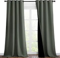 Nicetown Dark Mallard Blackout Curtains 90 inches Long, Full Light Blocking Drapes with Black Liner for Nursery, Thermal Insulated Draperie…