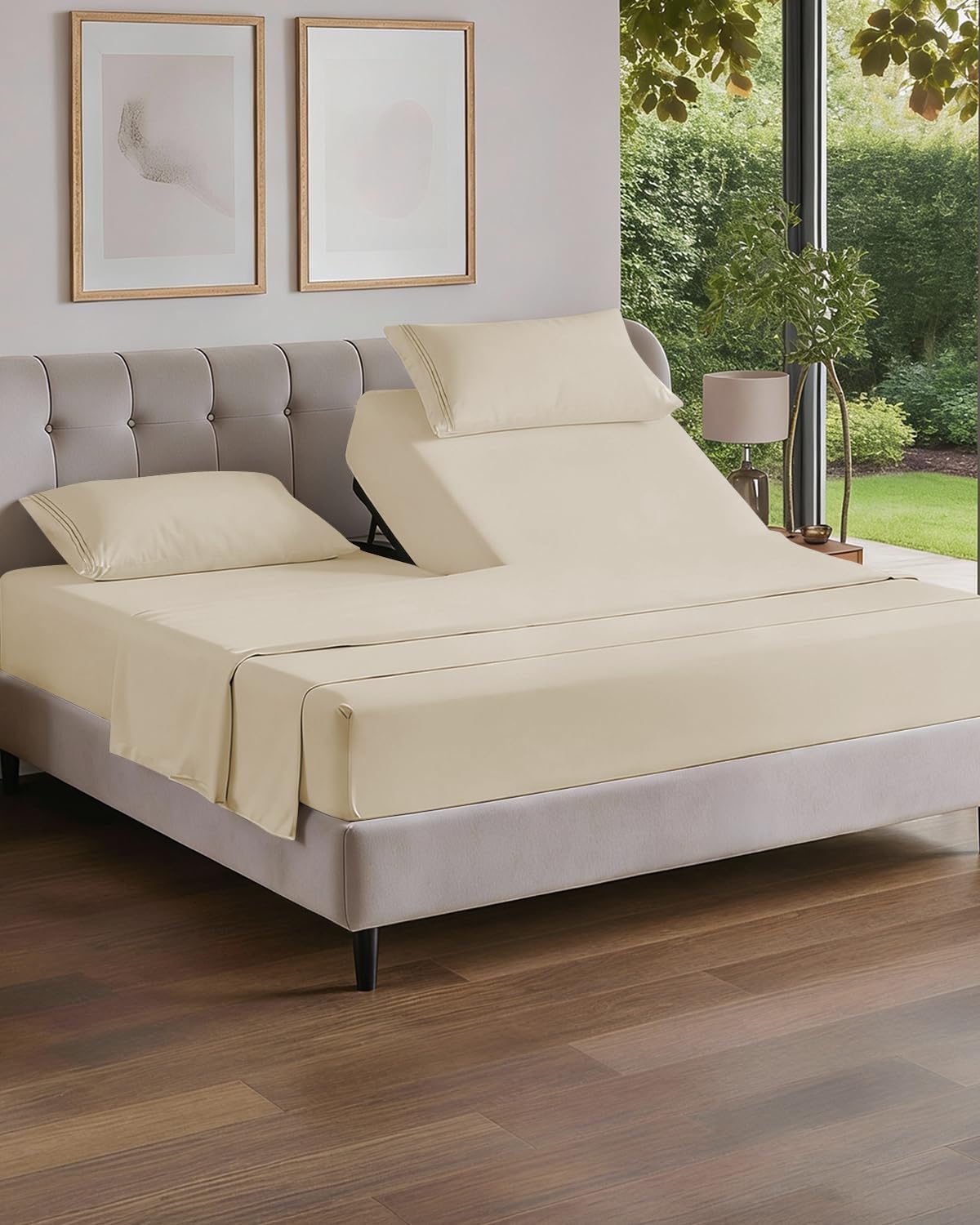 Flex Top Split Head King 4 Piece Sheet Set - Soft, Breathable & Cooling Bed Sheets Set - Hotel Luxury Bedding for Women & Men with Deep…