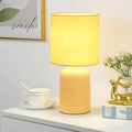 Maye Small Ceramic Table Lamp for Living Room and Bedroom, Modern Kids Night Table Lamp, Φ6.3×H13IN, Bulb Excluded, Yellow