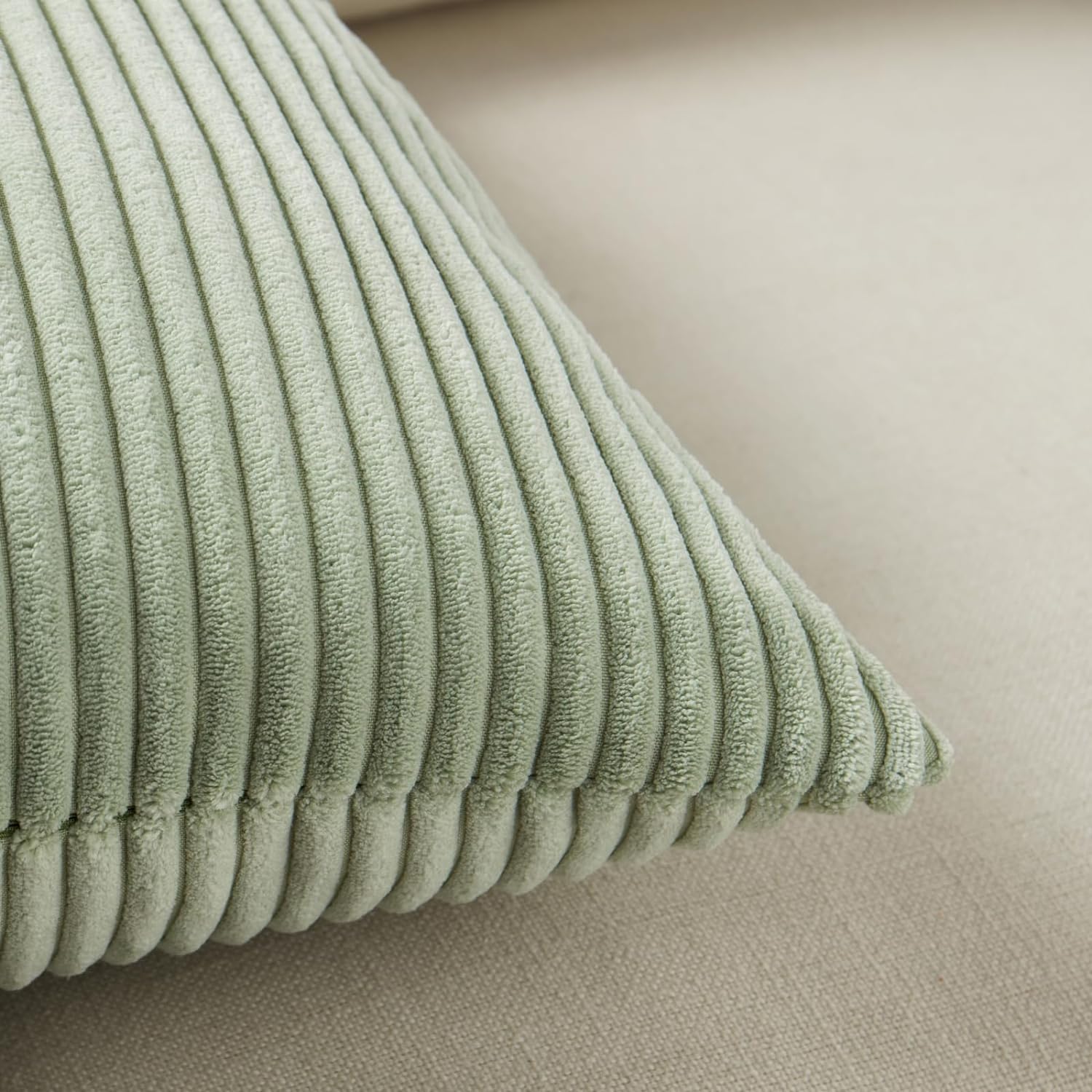 Fancy Homi 2 Packs Sage Green Euro Decorative Throw Pillow Covers 26x26 Inch for Bedroom Couch Bed, Farmhouse Boho Home Decor, Soft Corss…