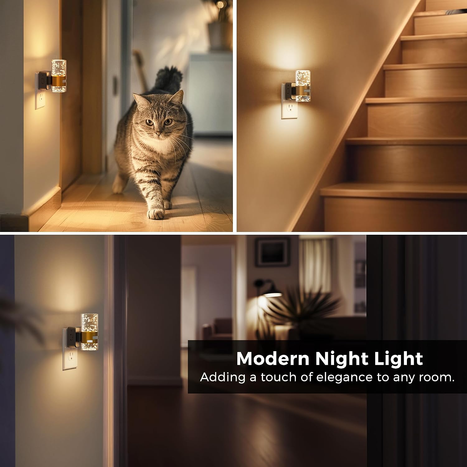 L LOHAS LED Motion Sensor Night Light, Dimmable Night Lights Plug into Wall, Acrylic Nightlight with 0-100 LM Adjustable Brightness, 3000K…