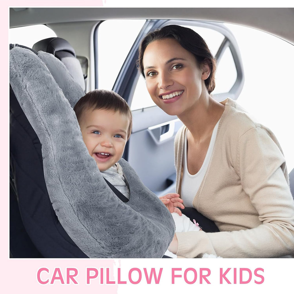 home Barydat 2 Pcs Car Travel Pillow for the Back Seat 28 x 18 in Sleeping Reading Pillows for Long Distance Travel Car Cushion for Kids Ad…