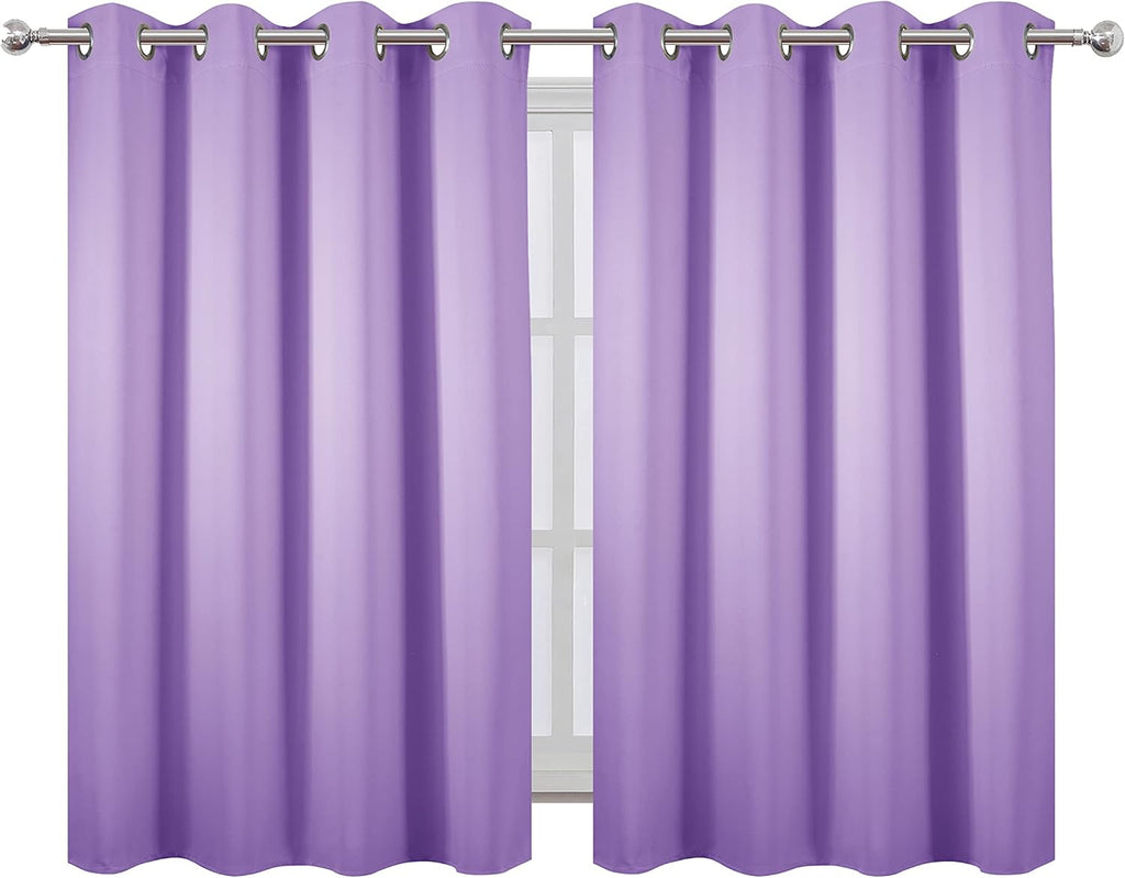 Lemomo Lavender Blackout Curtains 52 x 54 Inch Length/Set of 2 Curtain Panels/Thermal Insulated Room Darkening Blackout Curtains for Bedroo…