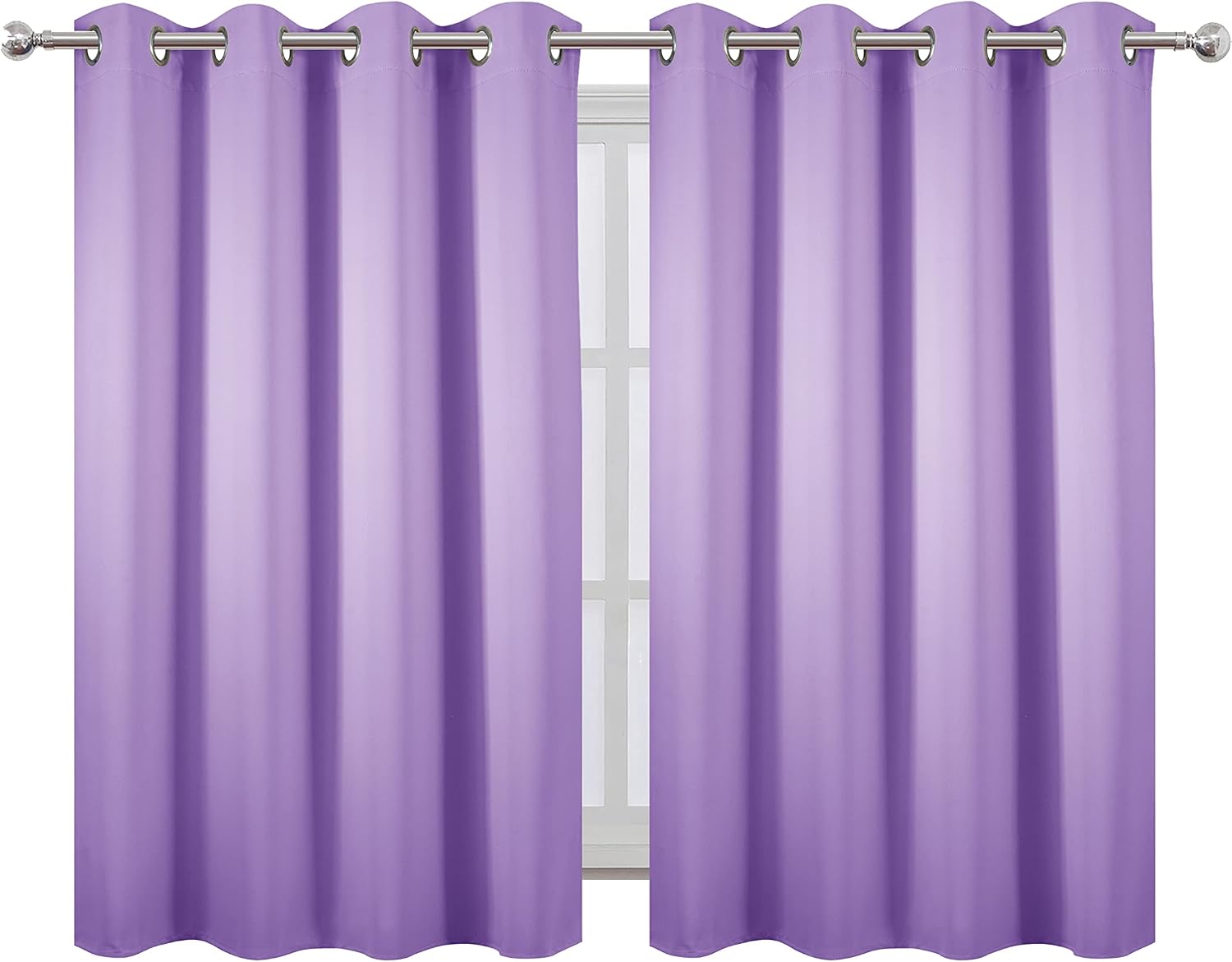 Lemomo Lavender Blackout Curtains 52 x 54 Inch Length/Set of 2 Curtain Panels/Thermal Insulated Room Darkening Blackout Curtains for Bedroo…