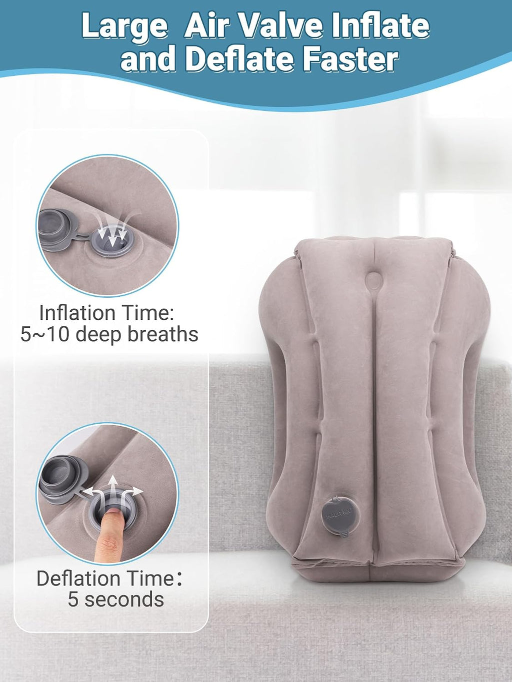 Maliton Inflatable Travel Pillow for Airplane Comfortable Sleeping to Relieve Neck and Shoulder Pain, Support Head Inflatable Pillow for…