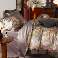 mixinni Vintage Floral Duvet Cover Set - Queen Size, 100% Long Staple Cotton Percale, Reversible Garden Style Bedding Set with Zipper Closu…