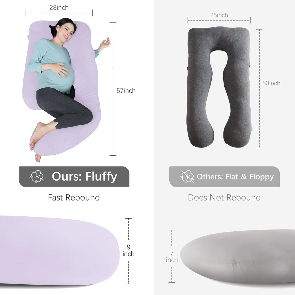 Moonpark MOON PARK Pregnancy Pillows for Sleeping - U Shaped Full Body Maternity Pillow with Removable Cover - Support for Back, Legs, Bell…