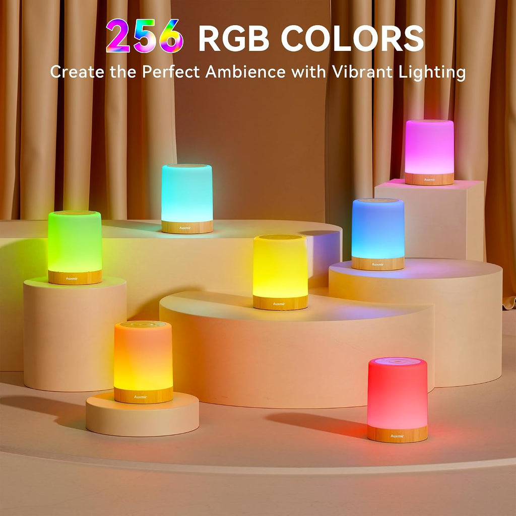 Auxmir Nursery Night Light for Baby, Rechargeable Touch Lamp for Breastfeeding & Diaper Changes, 256 RGB Colors 5 Brightness Levels, Timer,…