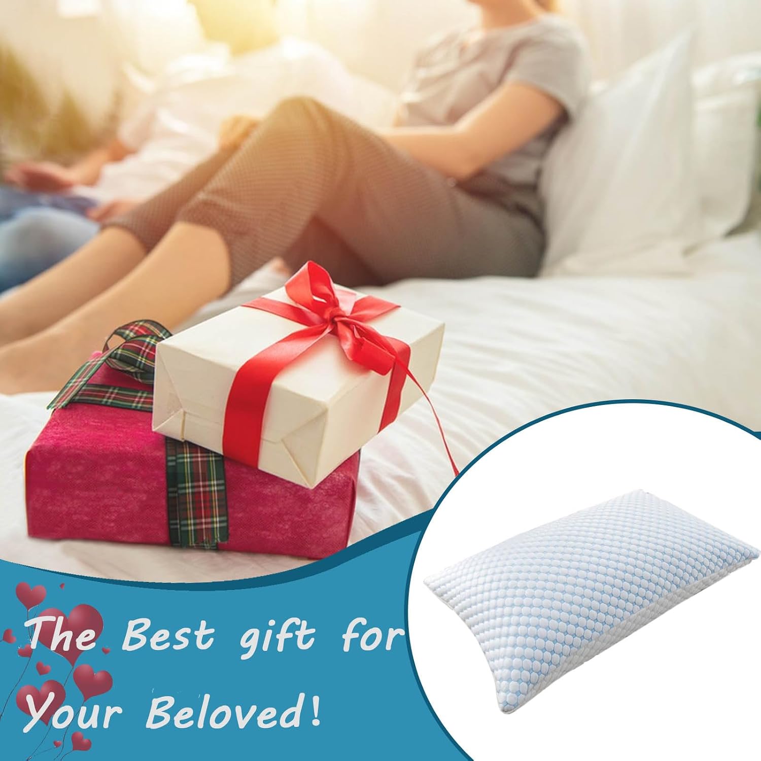 Mooppom Cooling Pillows for Sleeping, Shredded Memory Foam Cooling Pillow for Hot Sleepers, Adjustable Cool Bed Pillows for Side Bac…