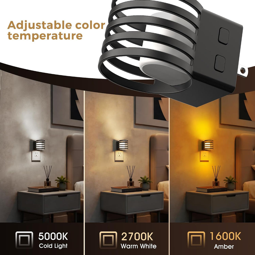 L LOHAS LED Night Light, 4 Pack 3CCT Night Lights Plug into Wall, Amber/3000K/5000K Adjustable Color Temperature Night-Lights, Dimmable…