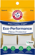 Armhammer Arm & Hammer Eco Performance Zippered Pillow Protector with Tencel, 2-Pack, King White