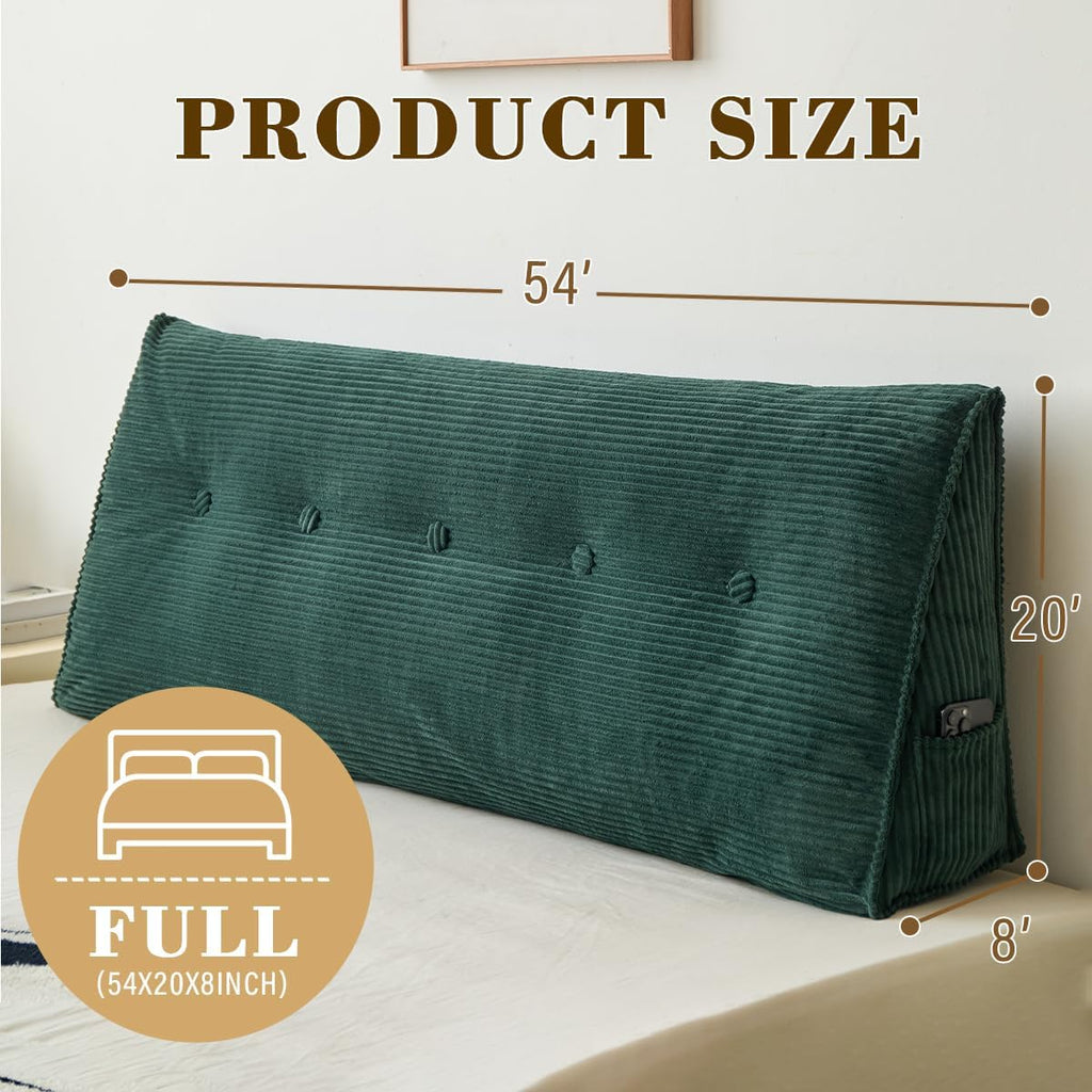 ZTVZTV Wedge Headboard Pillow for Bed, Full Dorm Headboard Support for Sitting Up Reading, Relaxing, Removable Washable Corduroy Cov…