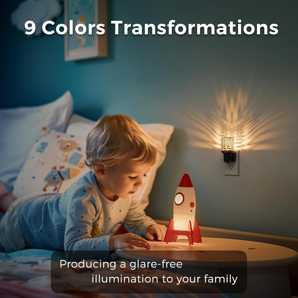 L LOHAS LED Night Light, Dimmable Night Lights Plug into Wall, Color Changing Nightlight RGB with Auto Light Sensor, 0-100LM Adjustable…