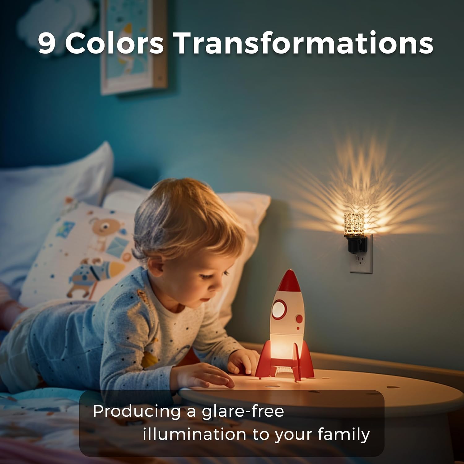 L LOHAS LED Night Light, Dimmable Night Lights Plug into Wall, Color Changing Nightlight RGB with Auto Light Sensor, 0-100LM Adjustable…