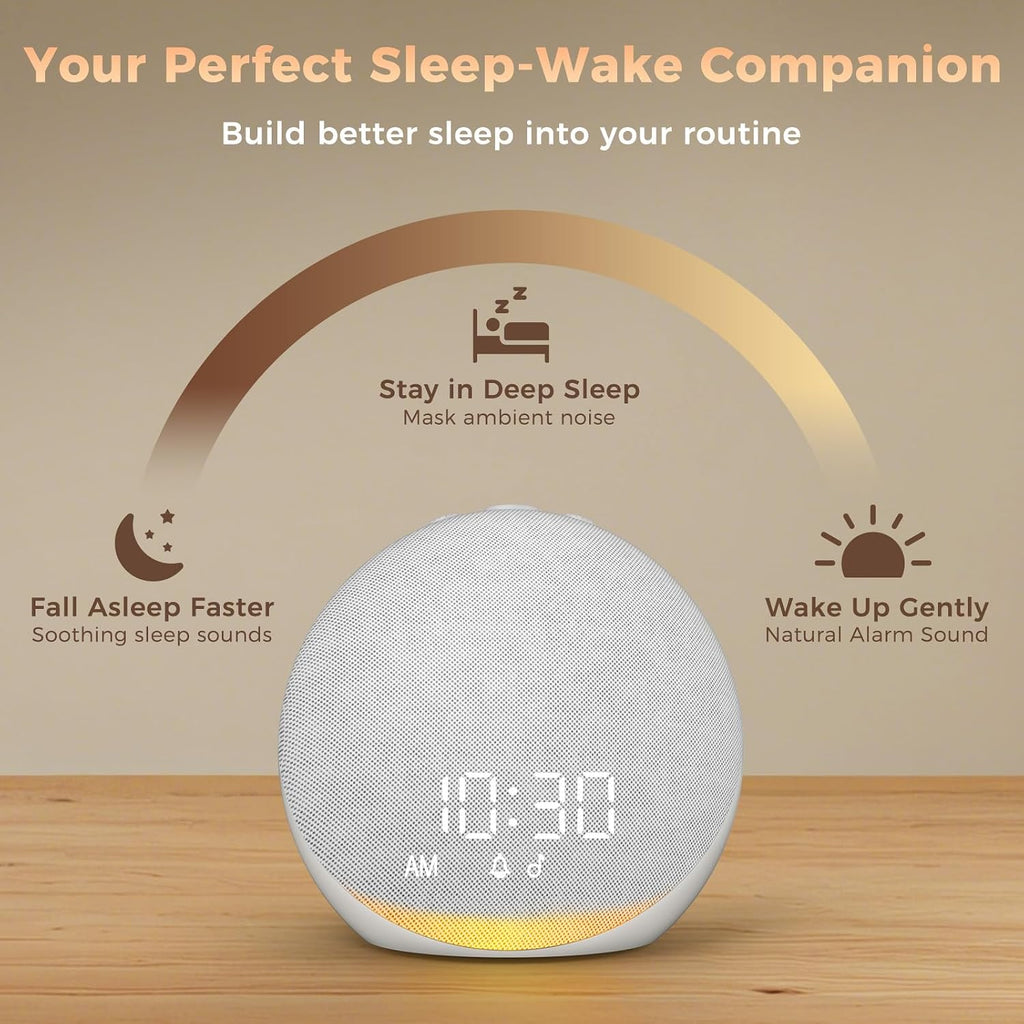 Acedeck Sound Machine Alarm Clock for Bedroom: 25 Natural Sleep Sounds - White Noise Machine for Adults Kids Baby - Gentle Wake Up Alarm wi…